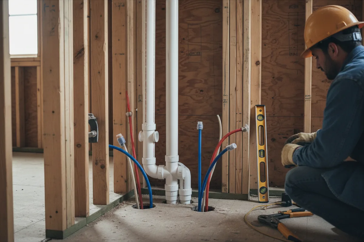 Drain and supply rough-in during Drain Cleaning in Buckhorn
