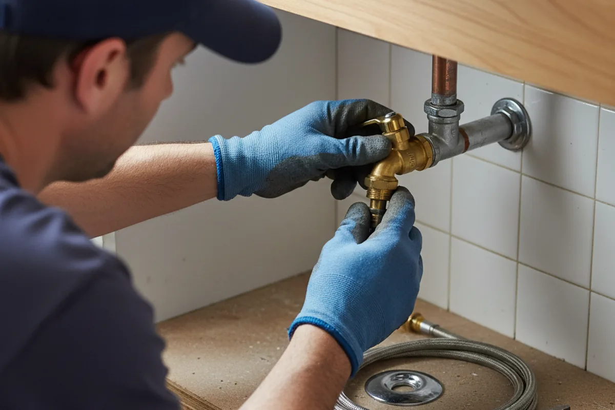 Shutoff valve and fitting work during Faucet and Fixture Repair in Buckhorn